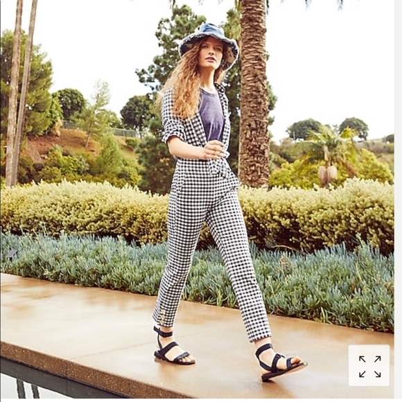 J Crew Remi Gingham pants w Button - NWT size 4 - Picture 3 of 5